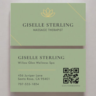QR Code Sage Groene Massage Therapeut Visitekaartje