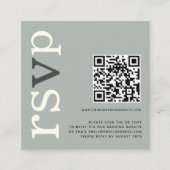 QR Code Sage Ivory Wedding Online RSVP Informatiekaartje (Voorkant)