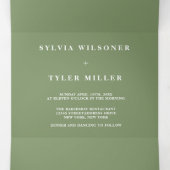 QR Code Sage Minimalist Photo Weddenschap Drieluik Uitnodiging (Binnenkant midden)