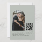 QR CODE salie groen eucalyptus boog FOTO bruiloft Kaart (Achterkant)