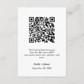 QR Code Salie Groene Bloemen Waterverf bruiloft Informatiekaartje (Achterkant)