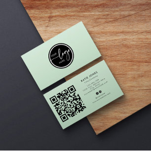 QR Code Saliegroen Aangepaste Cirkel Uw Logo Visitekaartje