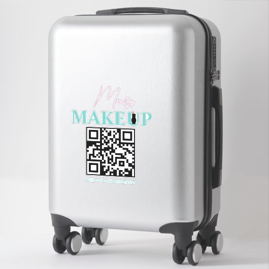 QR-code salon bedrijfsnaam auto sticker (Koffer)