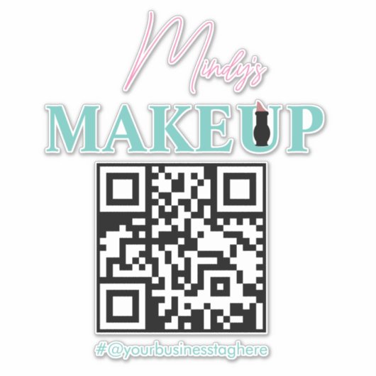 QR-code salon bedrijfsnaam auto sticker (Voorkant)