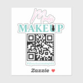 QR Code Salon Business Name Bike Helmet Decal Sticker (Vel)