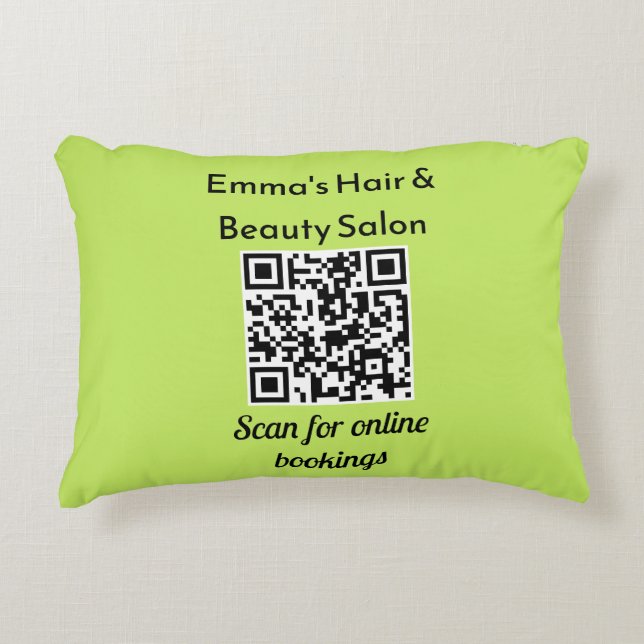 QR Code Salon Business Promotie Custom Accent Kussen (Voorkant)
