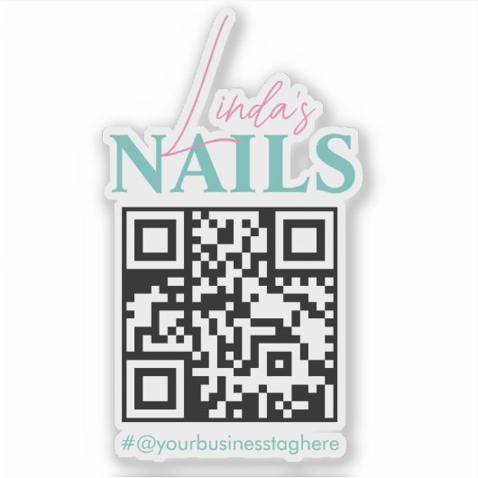 QR Code Salon Nagel Bedrijfsnaam Auto Sticker (Voorkant)