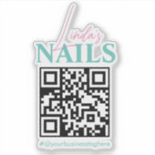 QR-code Salon Nail Bedrijfsnaam Auto Decimaal Sticker (Voorkant)