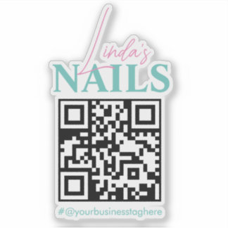 QR-code Salon Nail Bedrijfsnaam Auto Decimaal Sticker