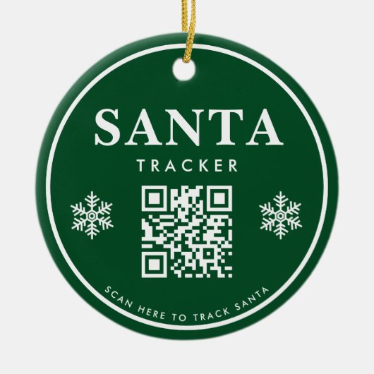 QR Code Santa Tracker Kinder Moderne Kerst Keramisch Ornament (Voorkant)