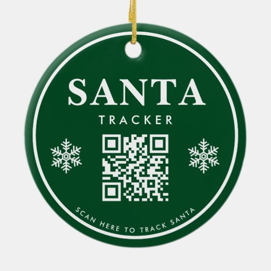 QR Code Santa Tracker Kinder Moderne Kerst Keramisch Ornament (Achterkant)