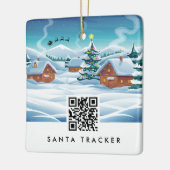 QR-code Santa Tracker Kinder Moderne kerstsneeuw Keramisch Ornament (Links)