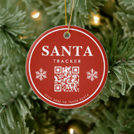 QR Code Santa Tracker Kinder Moderne Rode Kerstmis Keramisch Ornament