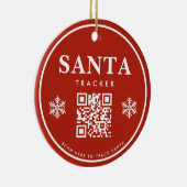 QR Code Santa Tracker Kinder Moderne Rode Kerstmis Keramisch Ornament (Rechts)