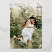 QR Code Save Our Date Foto Goud Folie Uitnodiging (Achterkant)