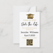 qr code save the date afstuderen gold Notice Notitiekaartje (Voorkant)