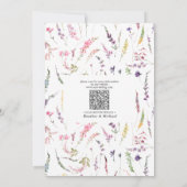 QR Code Save the Date Elegante Wilde Bloem Florale Kaart (Achterkant)