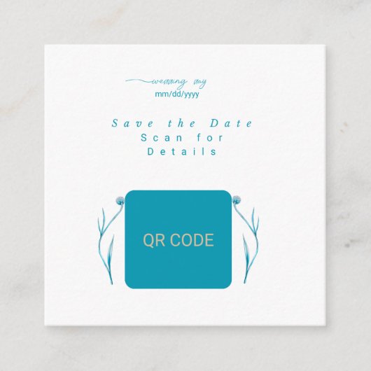 QR Code Save the Date Kaart Minimalistische Trouwk (Voorkant)