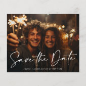 QR code Save the Date - Side Ways Budget Moderne Flyer (Voorkant)