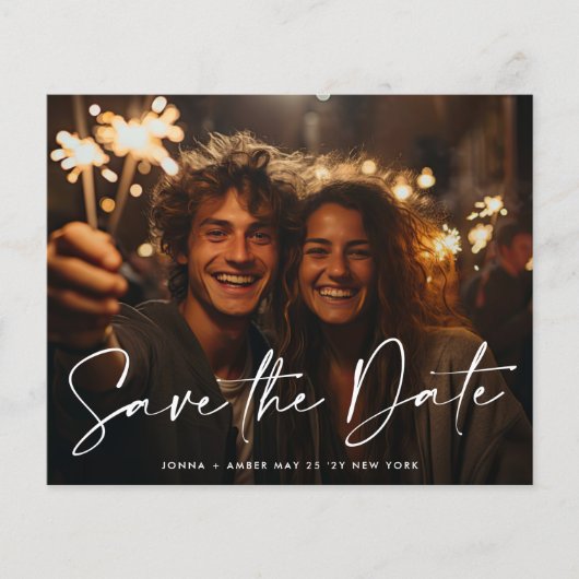 QR code Save the Date - Side Ways Budget Moderne Flyer (Voorkant)