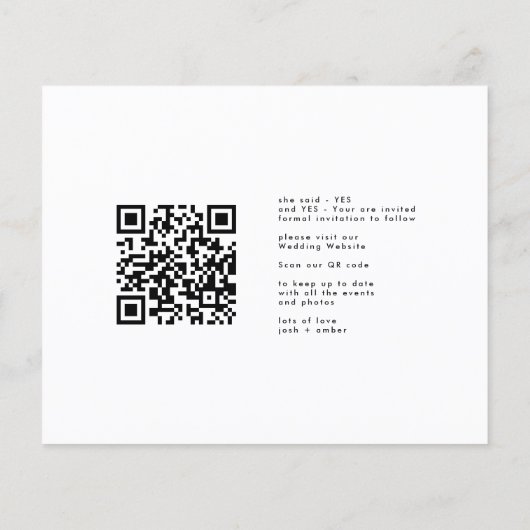 QR code Save the Date - Side Ways Budget Moderne Flyer (Achterkant)