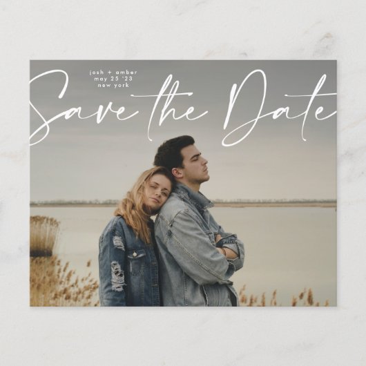 QR code Save the Date - Side Ways Budget Moderne Flyer (Voorkant)