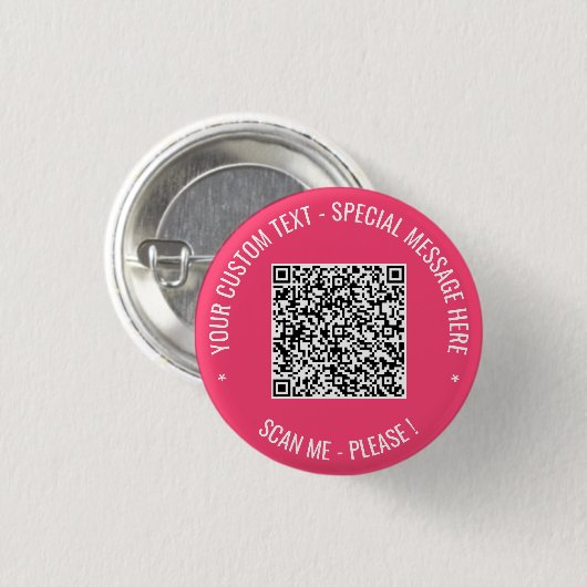 QR Code Scan Aangepaste tekst Button Uw kleuren (Voorkant /achterkant)