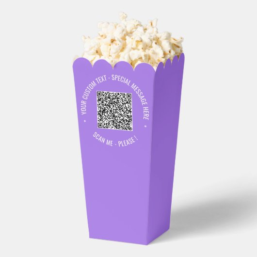 QR Code Scan Aangepaste Tekst en Kleuren Popcorn B Bedankdoosjes (Popped)
