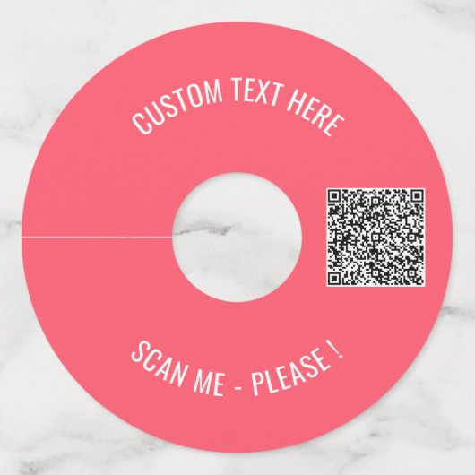 QR Code Scan Aangepaste Tekst en Kleuren Wijnglas Wijnglaslabel (Voorkant)