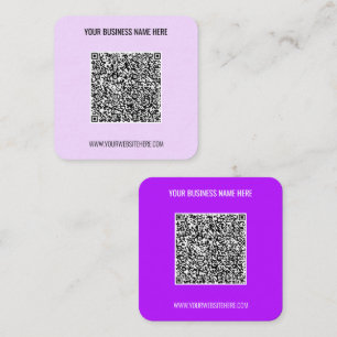 QR Code Scan Aangepaste Tekst en Kleuren Zakelijke Vierkante Visitekaartje