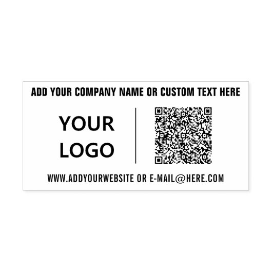 QR Code Scan Aangepaste Tekst en Logo Rubber Stamp Rubberstempel (Afrduk)