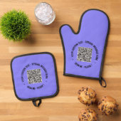 QR Code Scan Aangepaste tekst Kies Kleuren Uw Cade Ovenwant & Pannenlap Set (Top down)