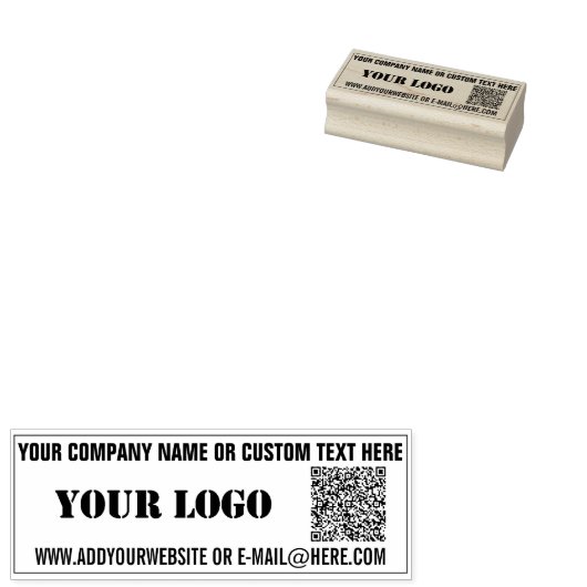 QR-code scan aangepaste tekst Uw logo rubber stemp Rubberstempel (Gestempeld)