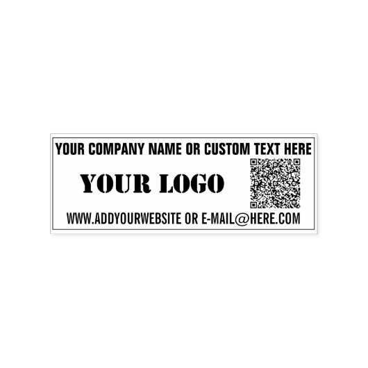 QR-code scan aangepaste tekst Uw logo rubber stemp Rubberstempel (Afrduk)