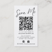 Qr code scan black white simple social logo  visitekaartje (Voorkant)