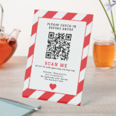 QR Code Scan Check-in zakelijke signage rood Reclamebord Met Voetstuk (Insitu)