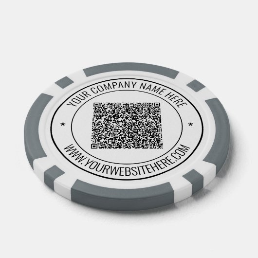 QR Code Scan en aangepaste tekst Business Poker Ch Chips (Enkel)