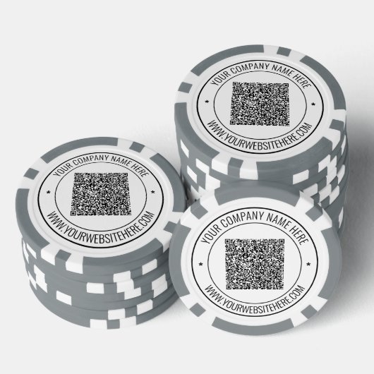 QR Code Scan en aangepaste tekst Business Poker Ch Chips (Opstapeling)