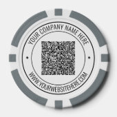 QR Code Scan en aangepaste tekst Business Poker Ch Chips (Voorkant)