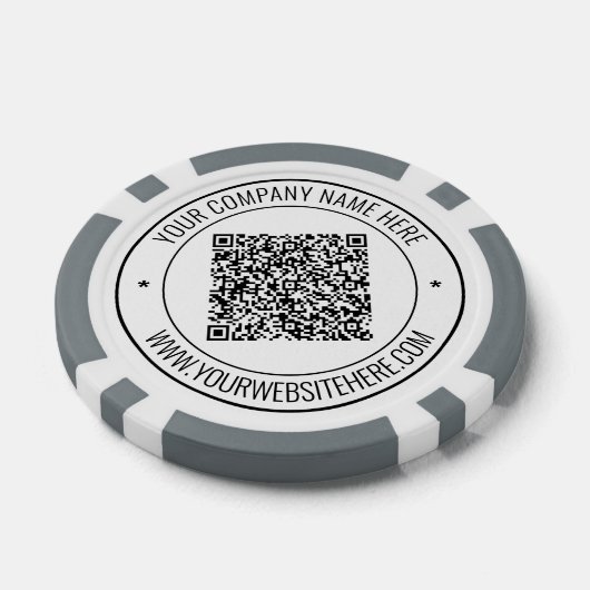 QR Code Scan en aangepaste tekst Business Poker Ch Poker Chips (Enkel)