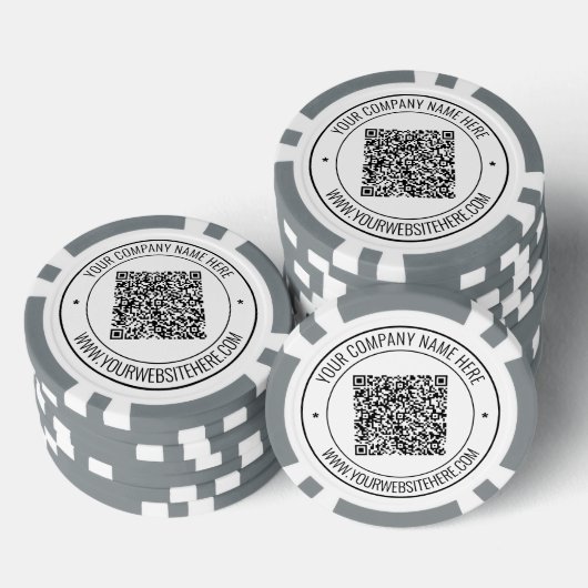 QR Code Scan en aangepaste tekst Business Poker Ch Poker Chips (Opstapeling)