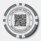 QR Code Scan en aangepaste tekst Business Poker Ch Poker Chips (Voorkant)