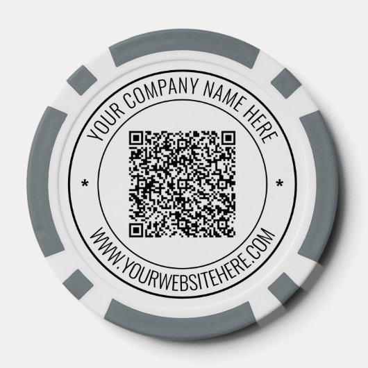 QR Code Scan en aangepaste tekst Business Poker Ch Poker Chips (Achterkant)