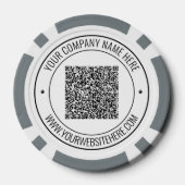 QR-code scan- en aangepaste tekst zakspellen poker Chips (Achterkant)