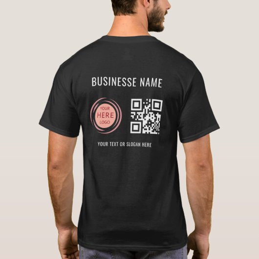 QR Code Scan en Custom Business Company Logo T-shirt (Achterkant)