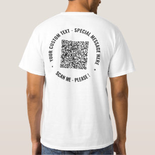 QR Code Scan en Custom Tekst Promotie T-Shirt