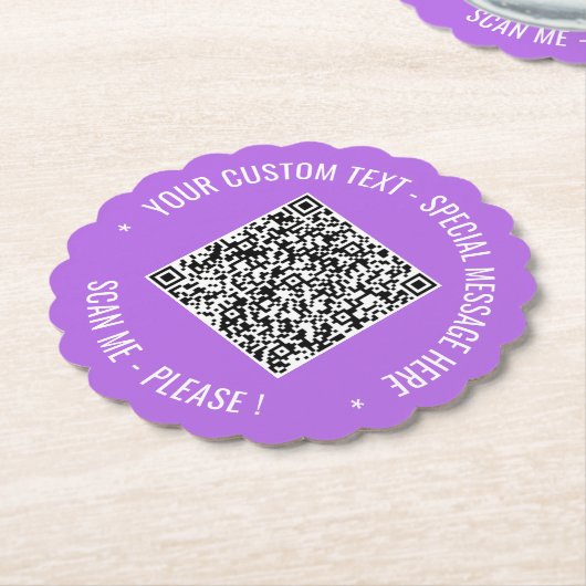 QR Code Scan en Tekst Papier Onderzetter Kies Kleu (Gekanteld)