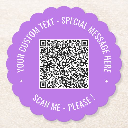 QR Code Scan en Tekst Papier Onderzetter Kies Kleu (Voorkant)