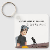 QR-code scan | Geïllustreerde podcastpromotie Sleutelhanger (Voorkant)