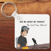 QR-code scan | Geïllustreerde podcastpromotie Sleutelhanger (Voorkant)